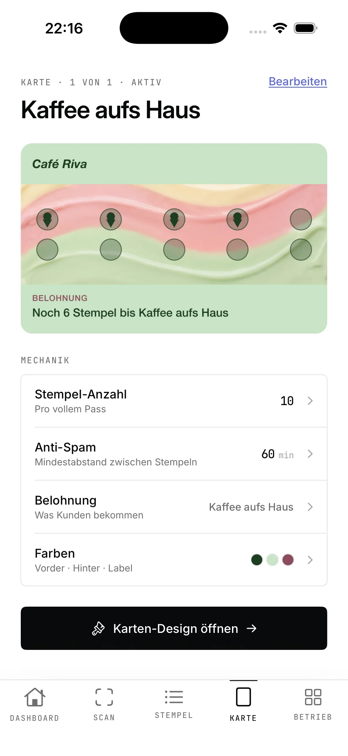 Treuly-App: Live-Vorschau, wie der Wallet-Pass auf dem Telefon aussieht