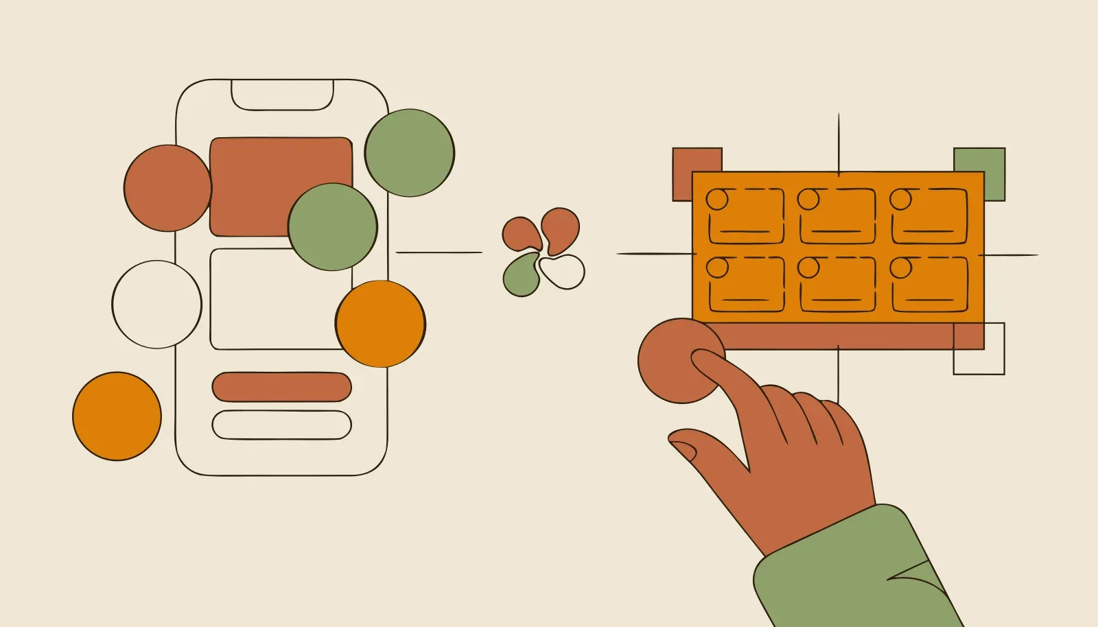Illustration: Karten-Design mit Farben, Logo und Hintergrundbild in der Live-Vorschau