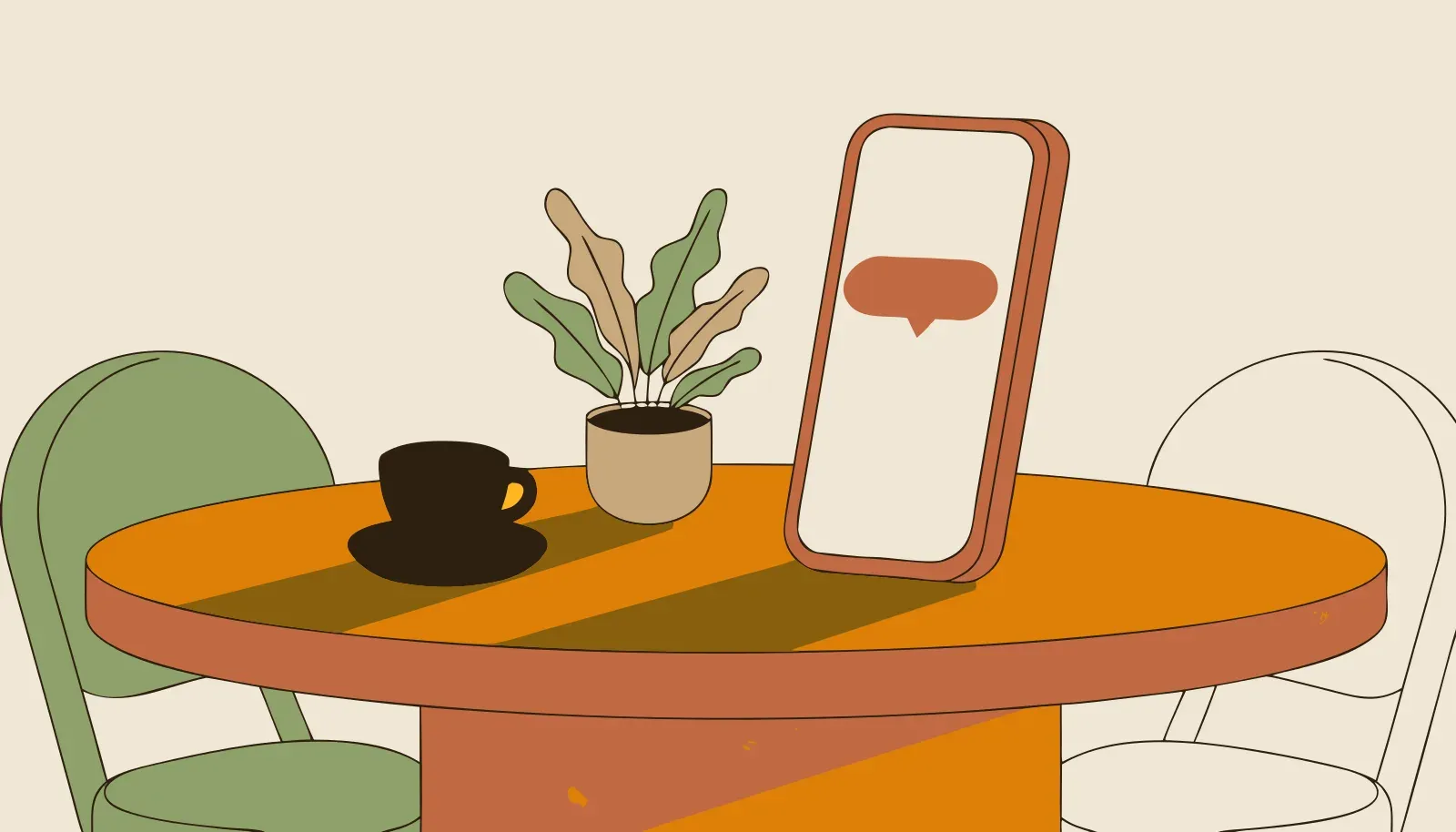 Illustration: Push-Nachricht an alle aktiven Pässe, abends im Café